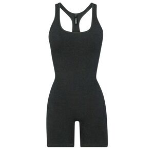 SKIMS OUTDOOR MID THIGH ONESIE | WASHED ONYX